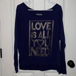 FRZ Love Is All You Need Long Sleeve Top Size XXL